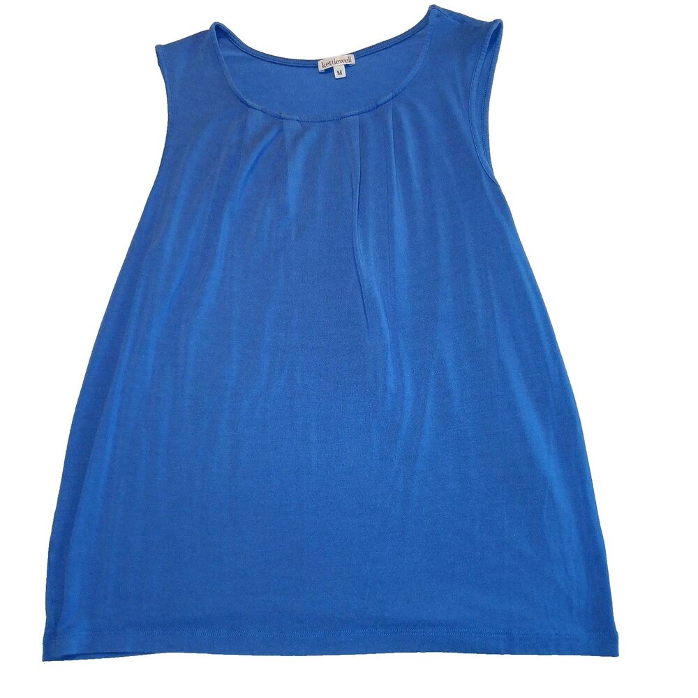 Kettlewell Women's Knit Top Shirt Sleeveless Blue Soft Modal Fabric Size Medium